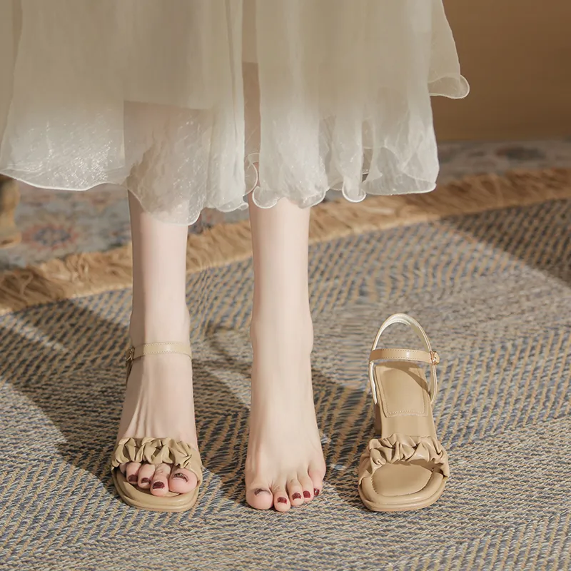 GOSO One Strap Sandals Women's Milk Tea-2