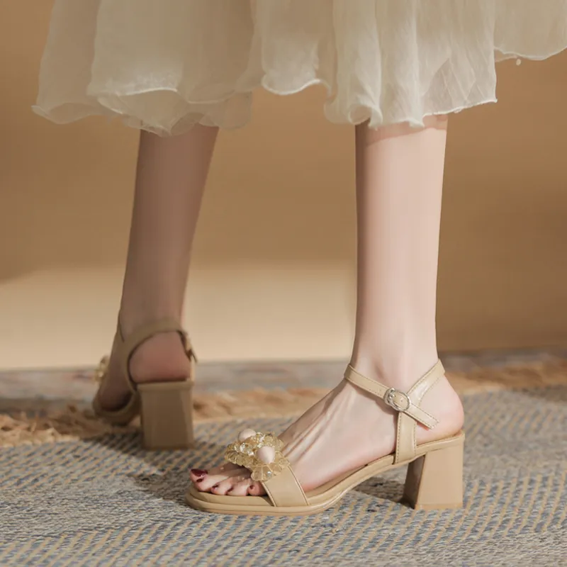 GOSO One Strap Sandals Women's Milk Tea-3