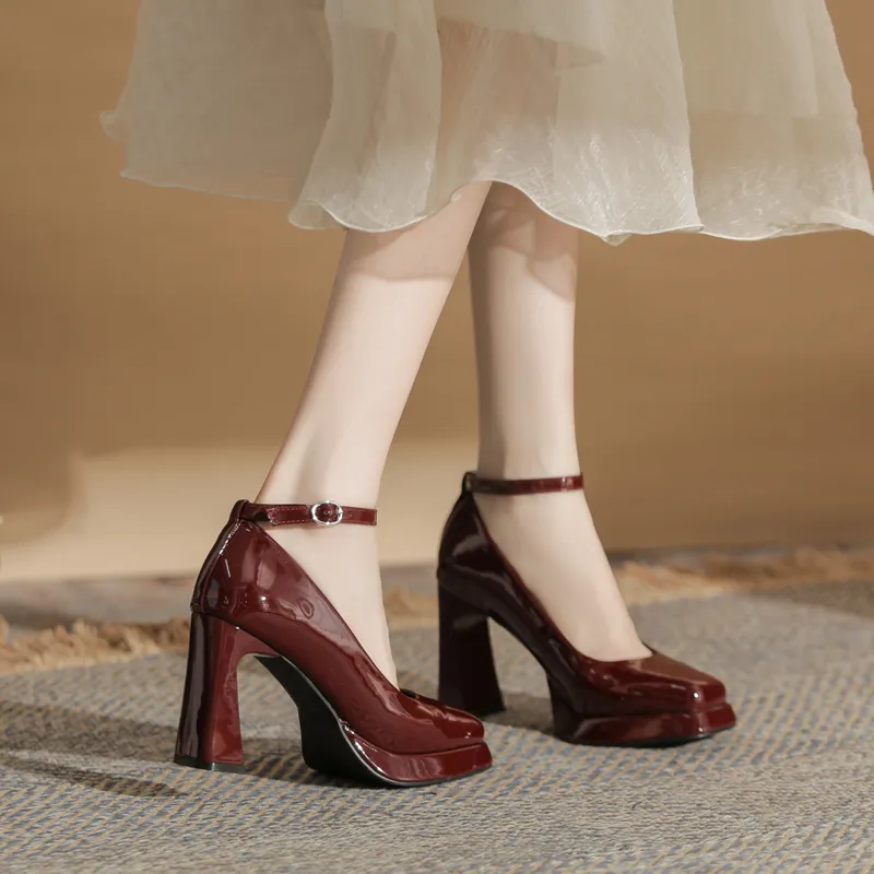 GOSO High Heels Women's Burgundy-2