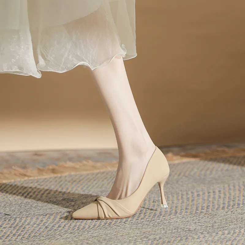 GOSO Slim Heel High Heels 6CM Women's Nude-3