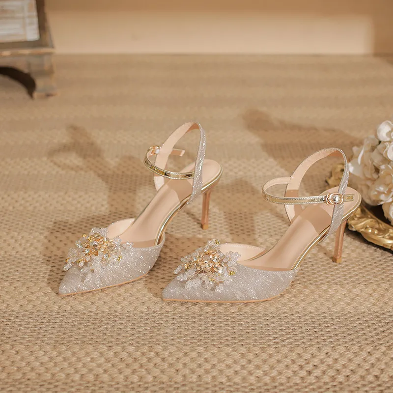 GOSO High Heels Women's Silver/Champagne Gold-7