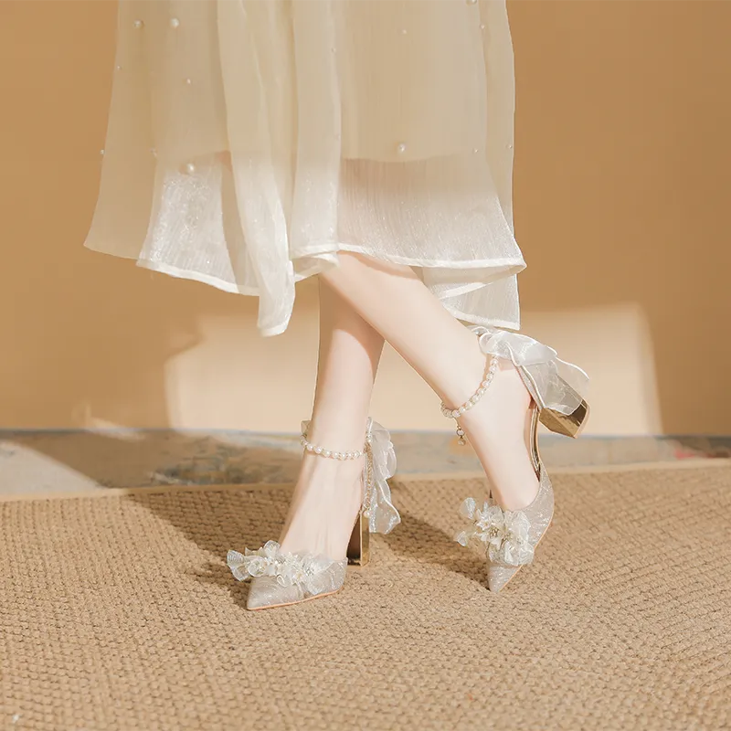 GOSO High Heels Women's Silver/Champagne Gold-7