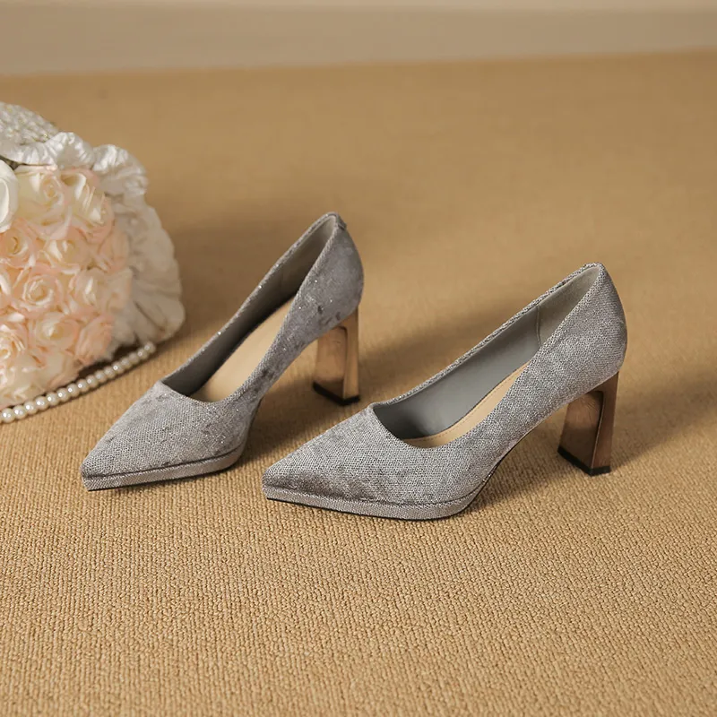 GOSO High Heels Women's Gray/Black-4
