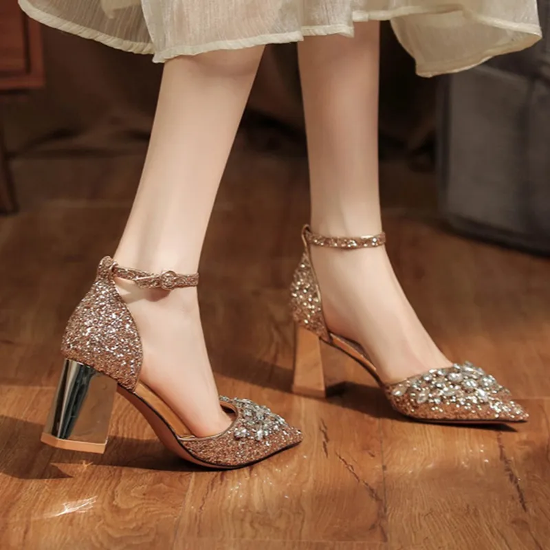 GOSO Chunky Heel High Heels 6.5CM Women's-11