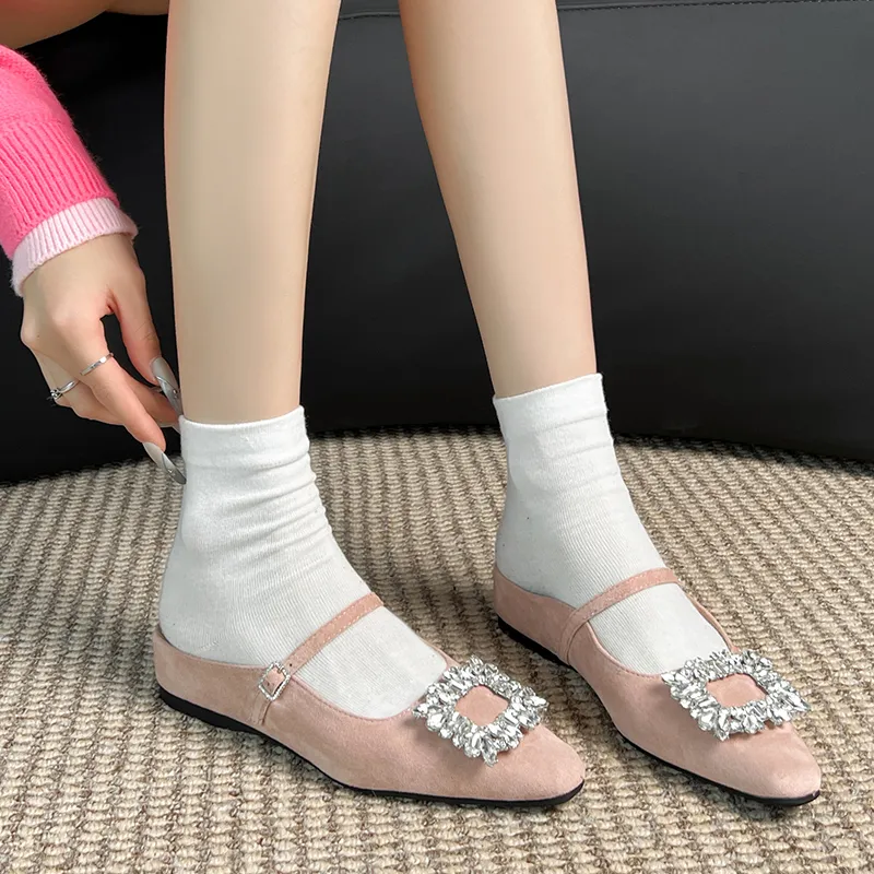 GOSO Rubber Sole Rhinestone Abrasion Resistant Closed Toe Slippers Women's-2