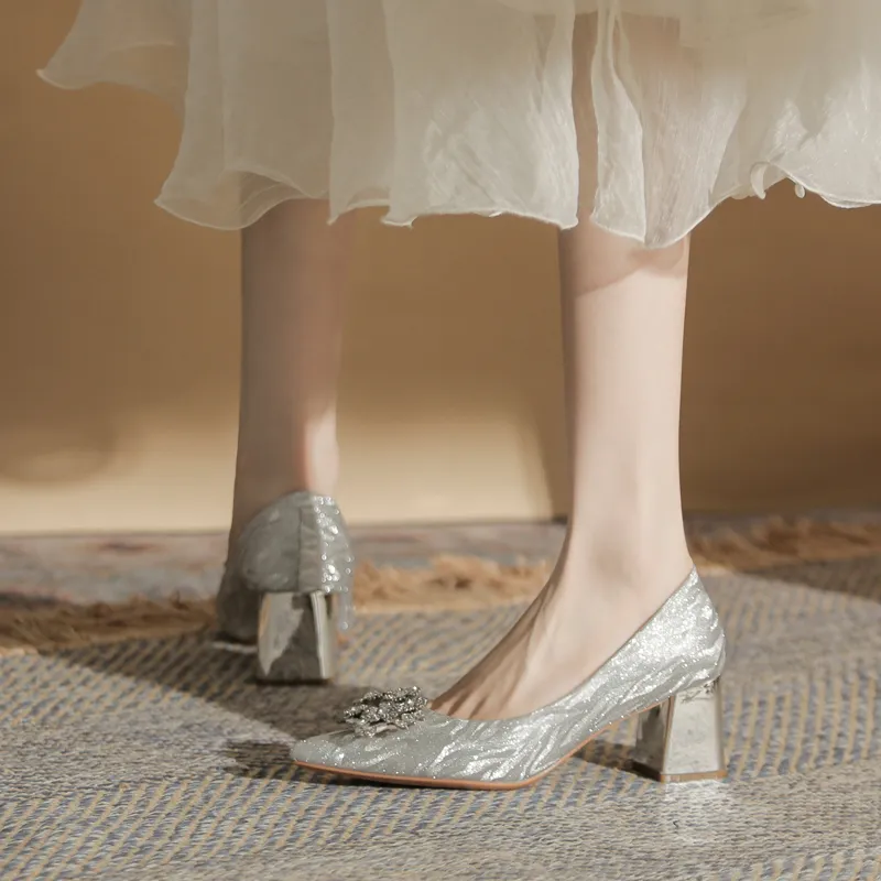GOSO High Heels Women's Silver-4