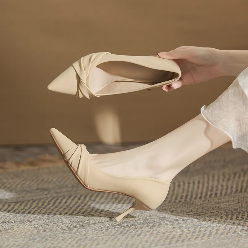 GOSO Slim Heel High Heels 6CM Women's Nude-2