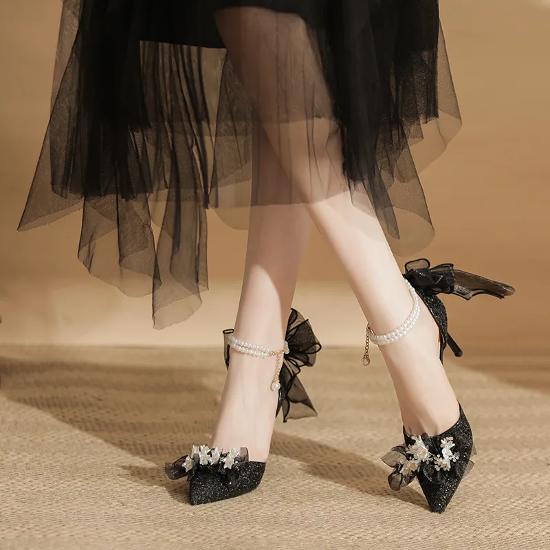 GOSO Slim Heel High Heels Women's Black-1