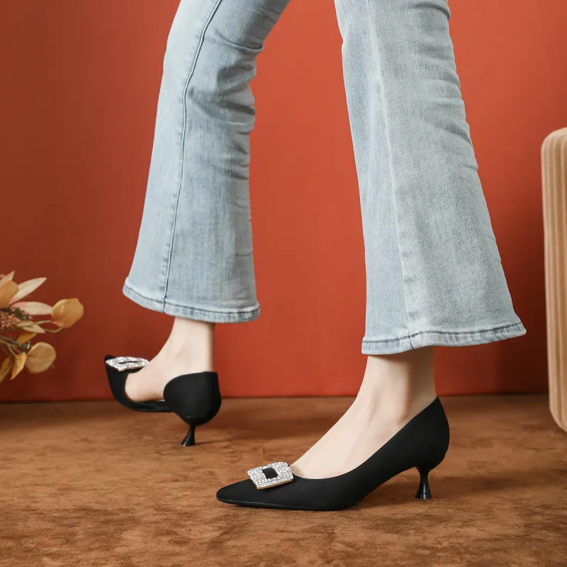 GOSO Flared Heel High Heels Women's-3