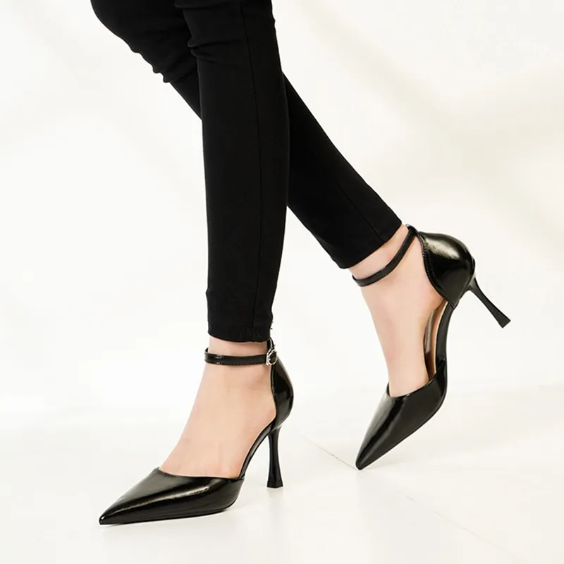 GOSO Slim Heel High Heels 6.5CM Women's Silver-4