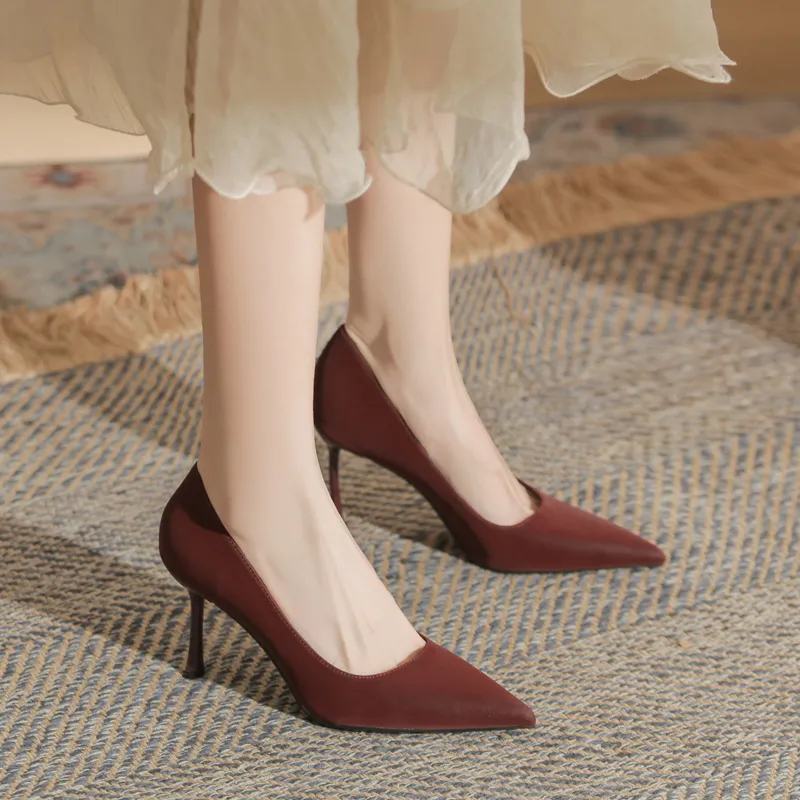 GOSO High Heels Women's Burgundy-3
