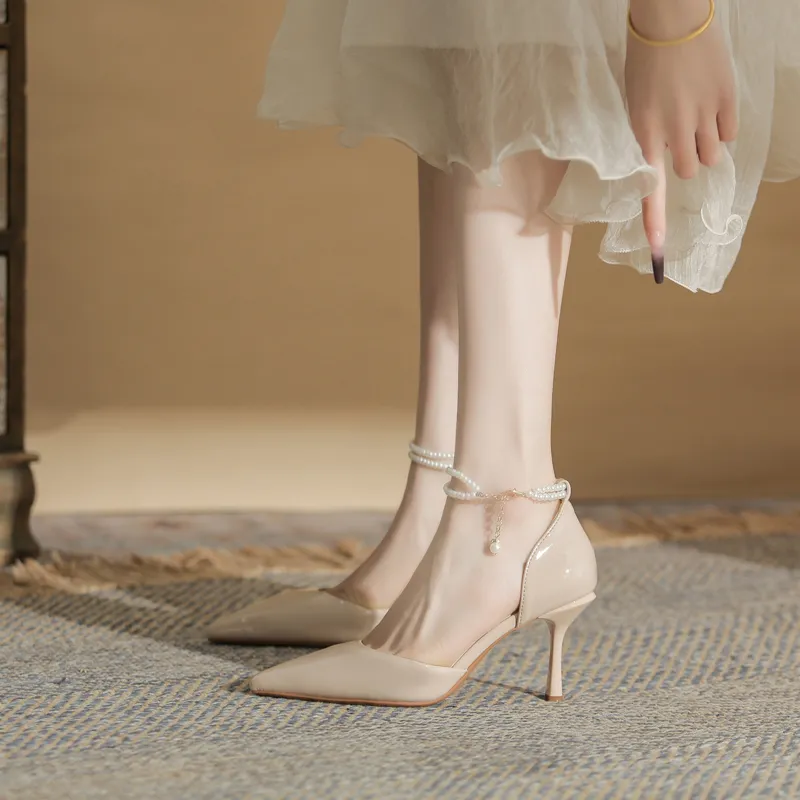 GOSO Slim Heel High Heels Women's Nude-2