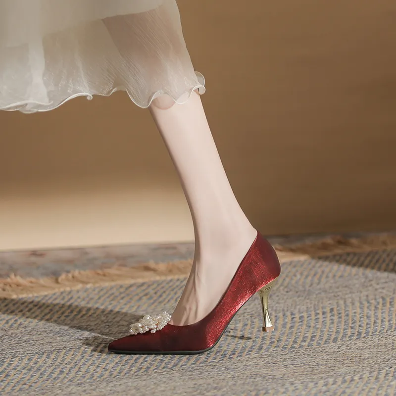 GOSO High Heels Women's Burgundy-3