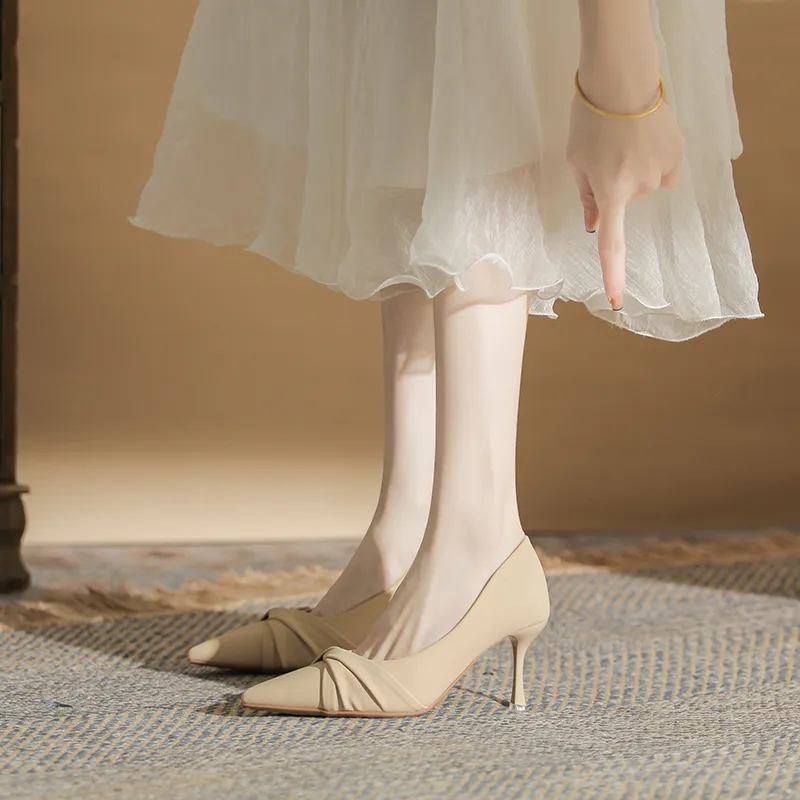 GOSO Slim Heel High Heels 6CM Women's Nude-1