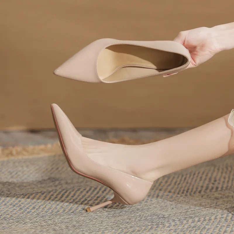 GOSO Slim Heel High Heels 7CM Women's Nude-1