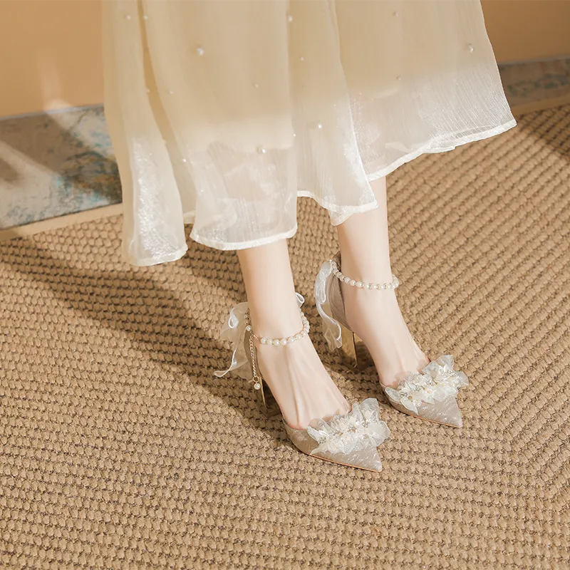 GOSO High Heels Women's Silver/Champagne Gold-6