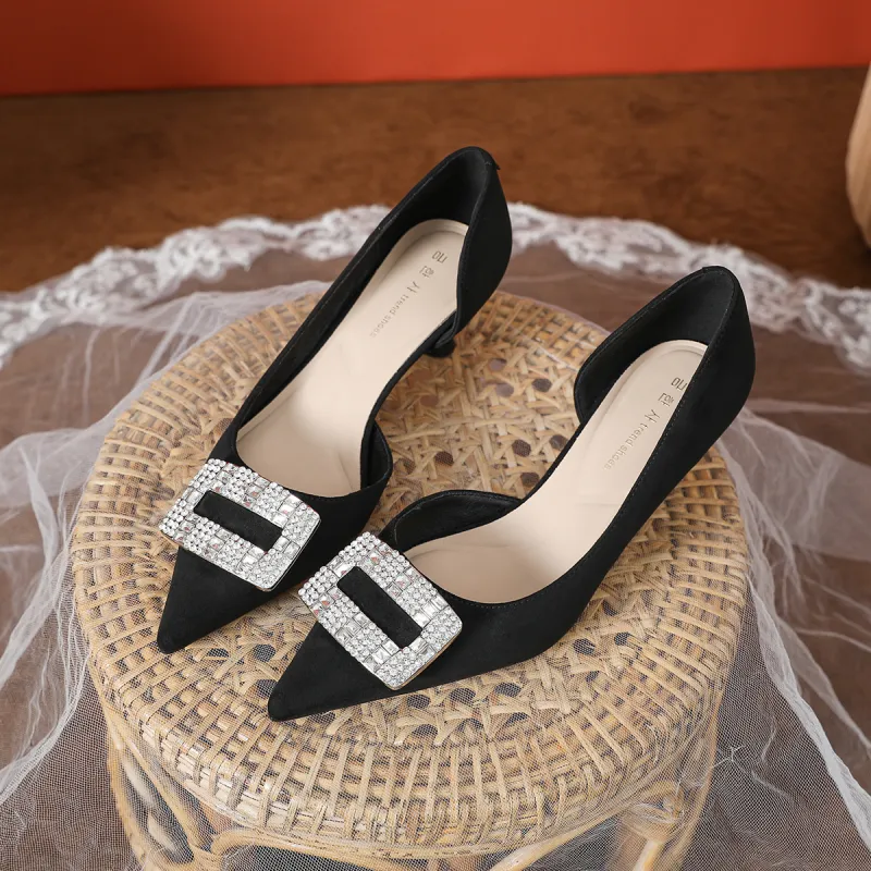 GOSO Flared Heel High Heels Women's-4