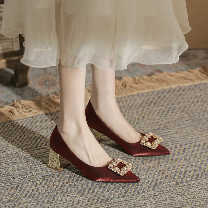 GOSO High Heels Women's Burgundy-4
