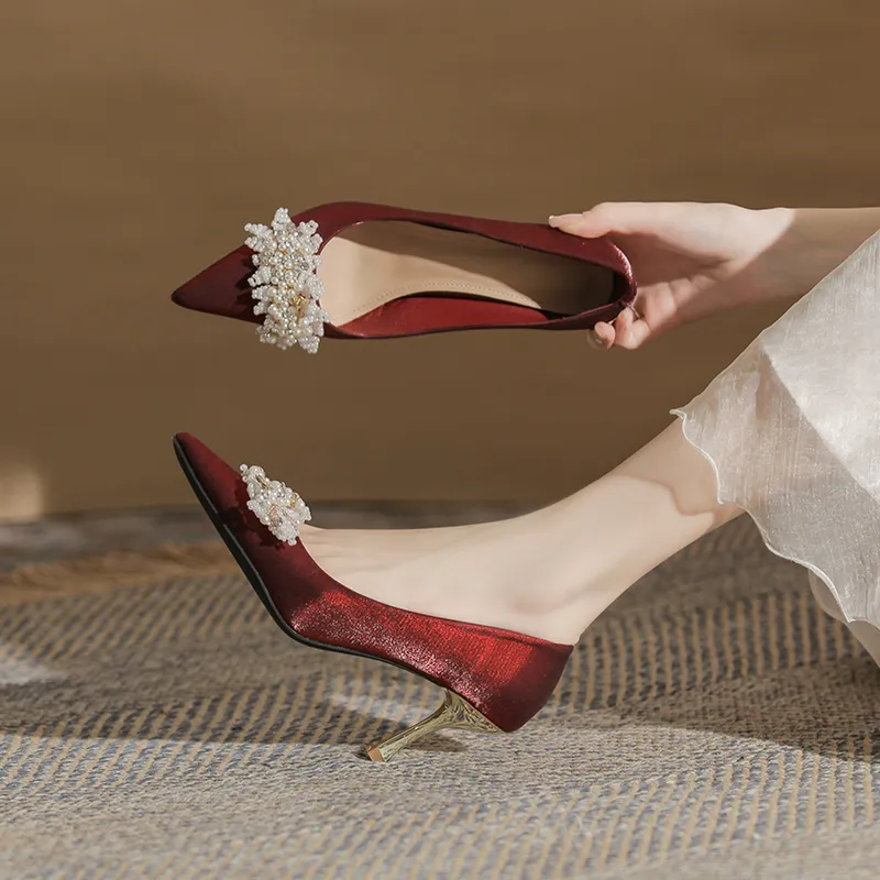 GOSO High Heels Women's Burgundy-2
