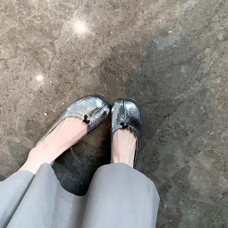 GOSO Casual Single Shoes Flat Women's Silver-2