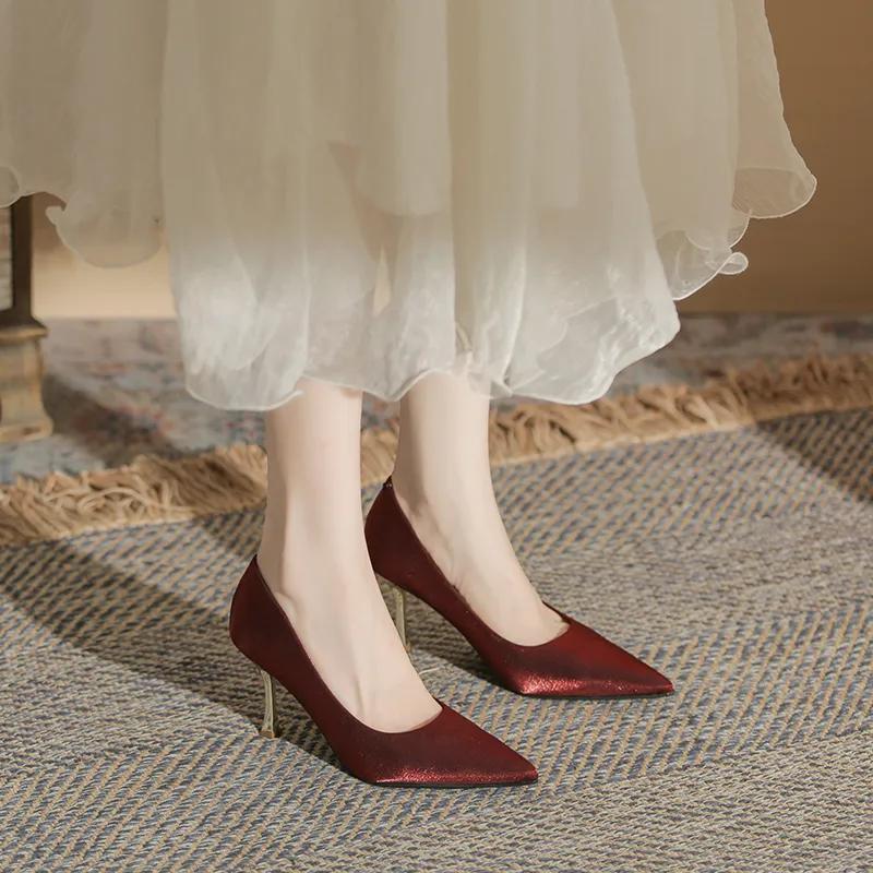GOSO High Heels Women's Burgundy-2