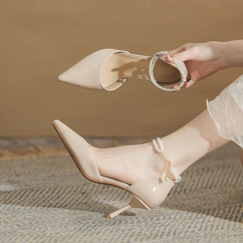 GOSO Slim Heel High Heels Women's Nude-1