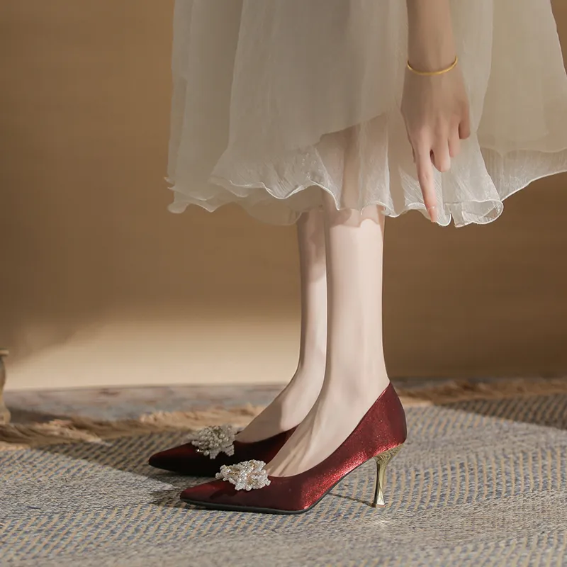 GOSO High Heels Women's Burgundy-1