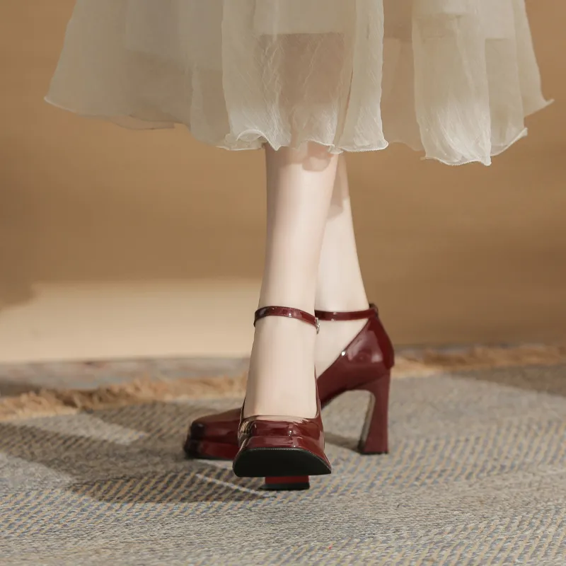 GOSO High Heels Women's Burgundy-4