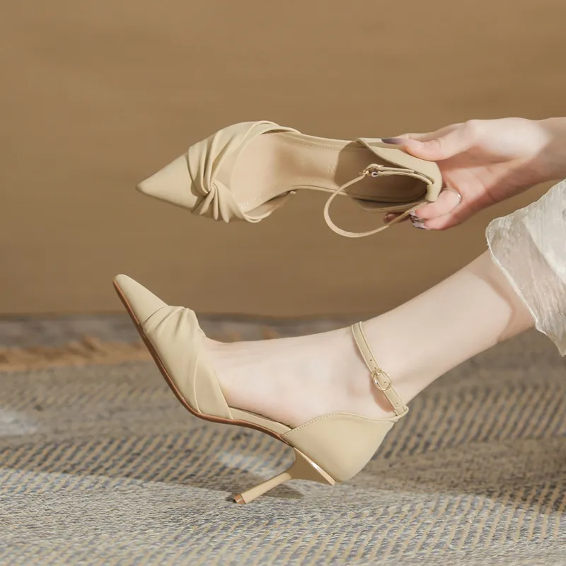 GOSO Slim Heel High Heels 8CM Women's Nude-1