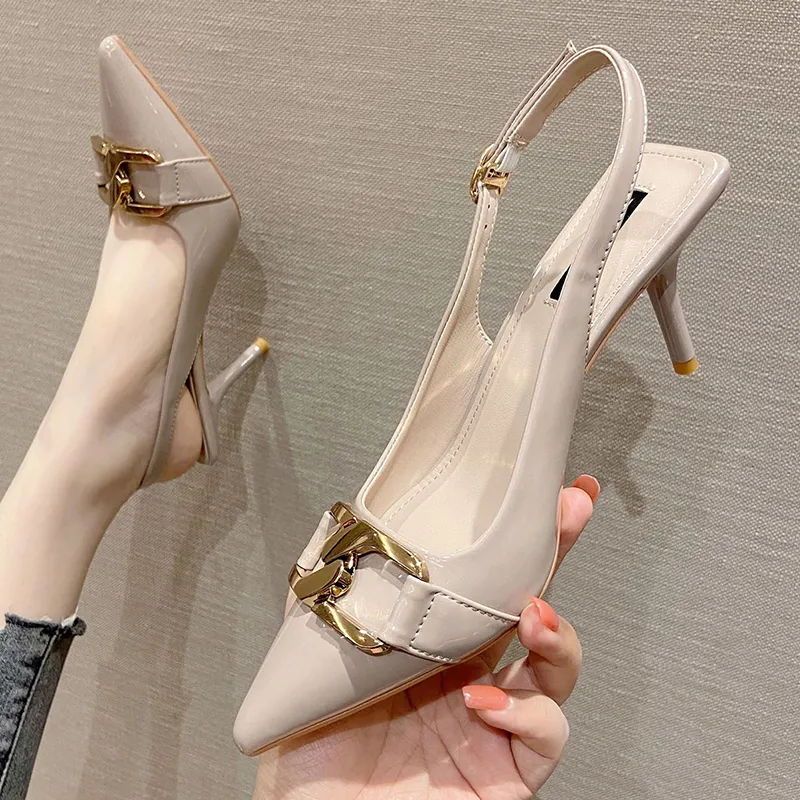GOSO Slim Heel High Heels Women's Ecru-2