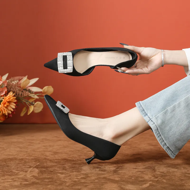 GOSO Flared Heel High Heels Women's-2