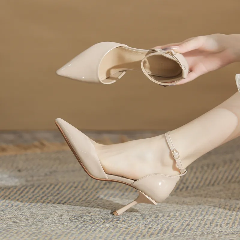 GOSO Slim Heel High Heels Women's Nude-4