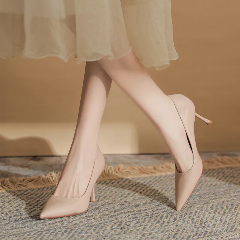 GOSO Slim Heel High Heels 7CM Women's Nude-2
