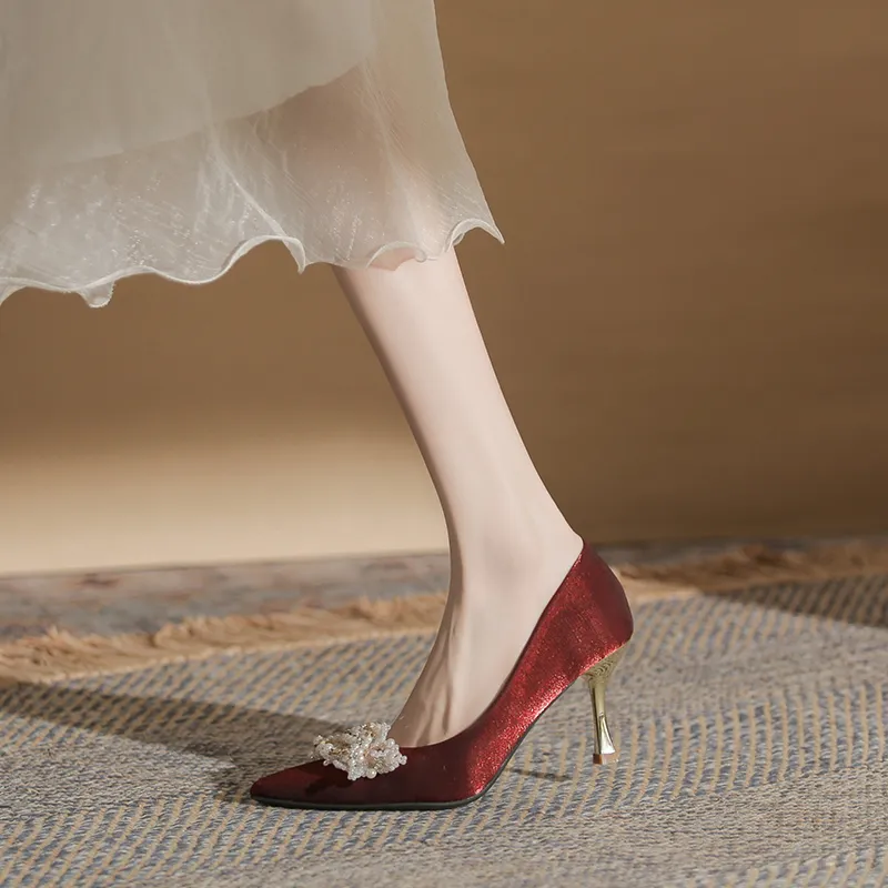 GOSO High Heels Women's Burgundy-3