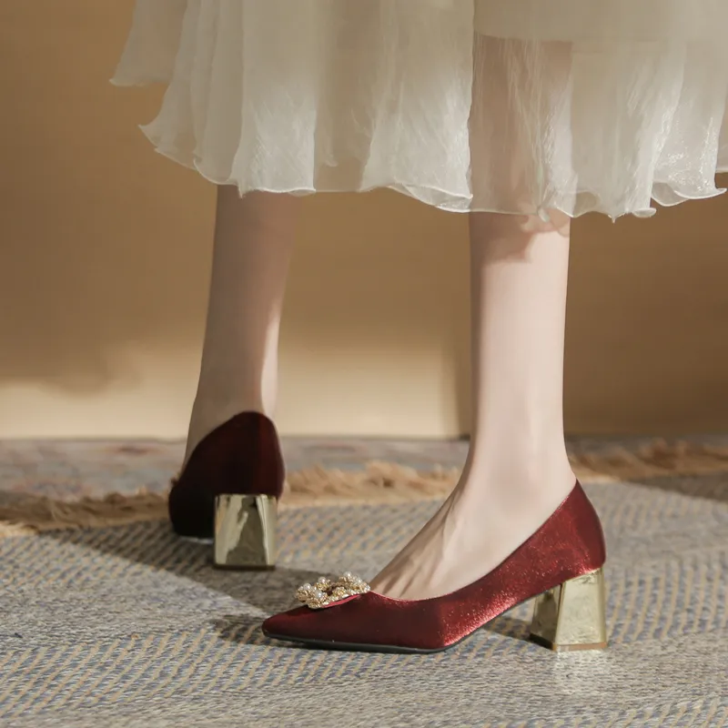 GOSO High Heels Women's Burgundy-3