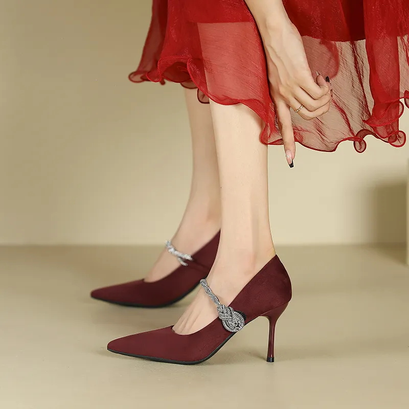 GOSO High Heels Women's Burgundy/Black-3