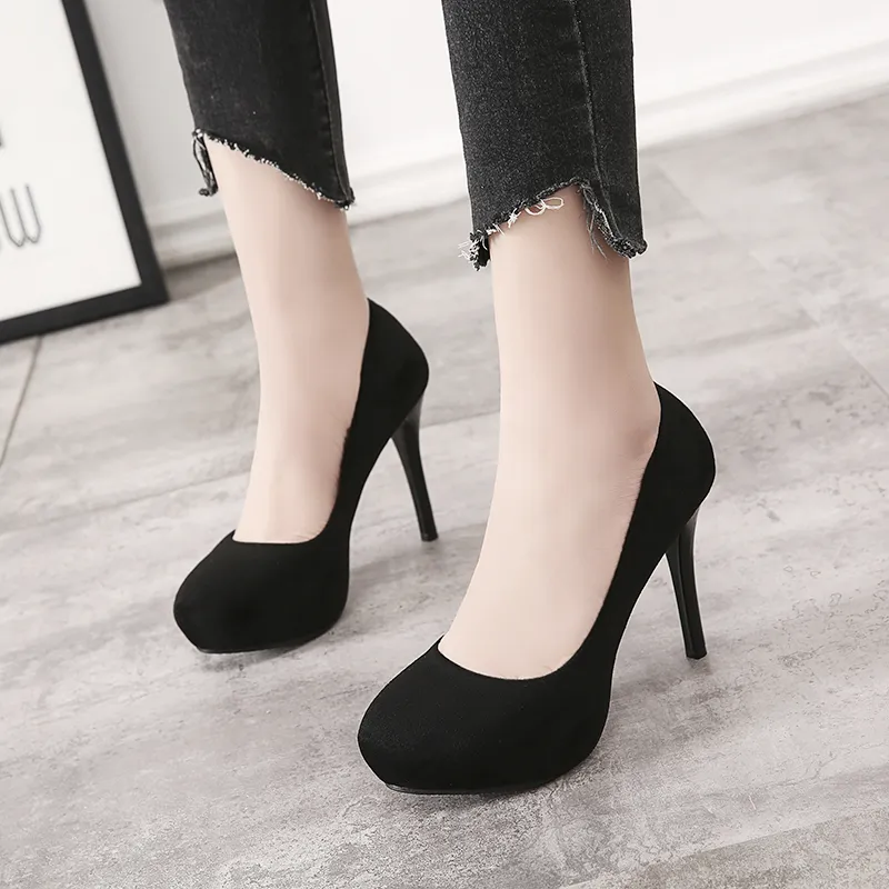 GOSO Slim Heel High Heels Women's Black-1