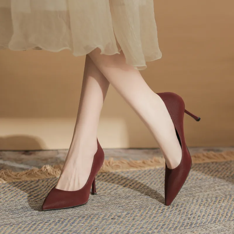 GOSO High Heels Women's Burgundy-2