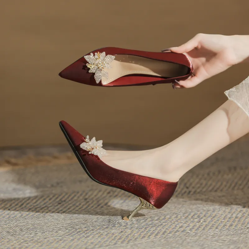 GOSO High Heels Women's Burgundy-2