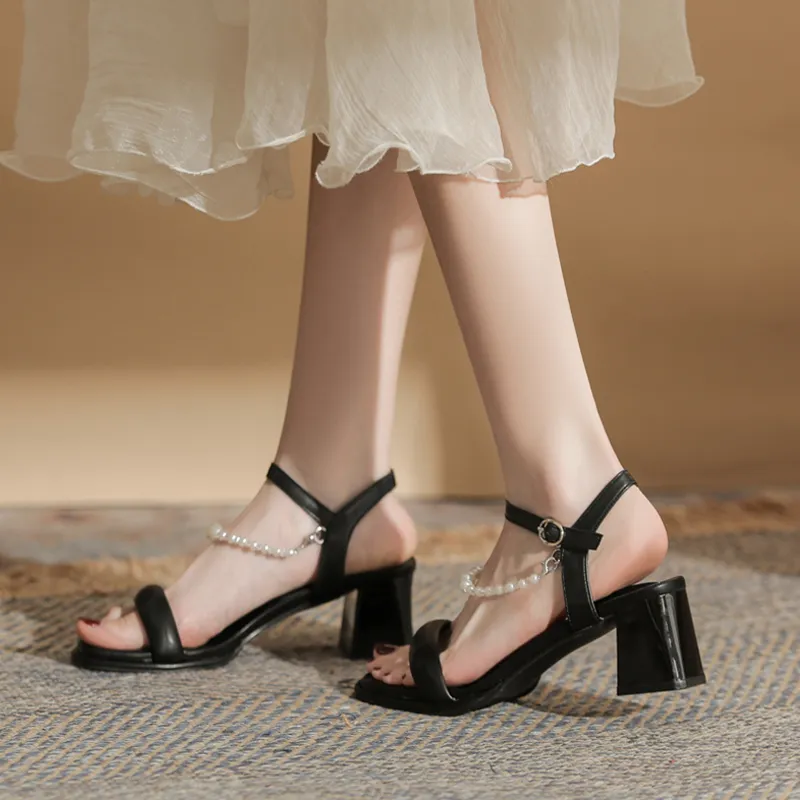 GOSO One Strap Sandals Women's Black-1