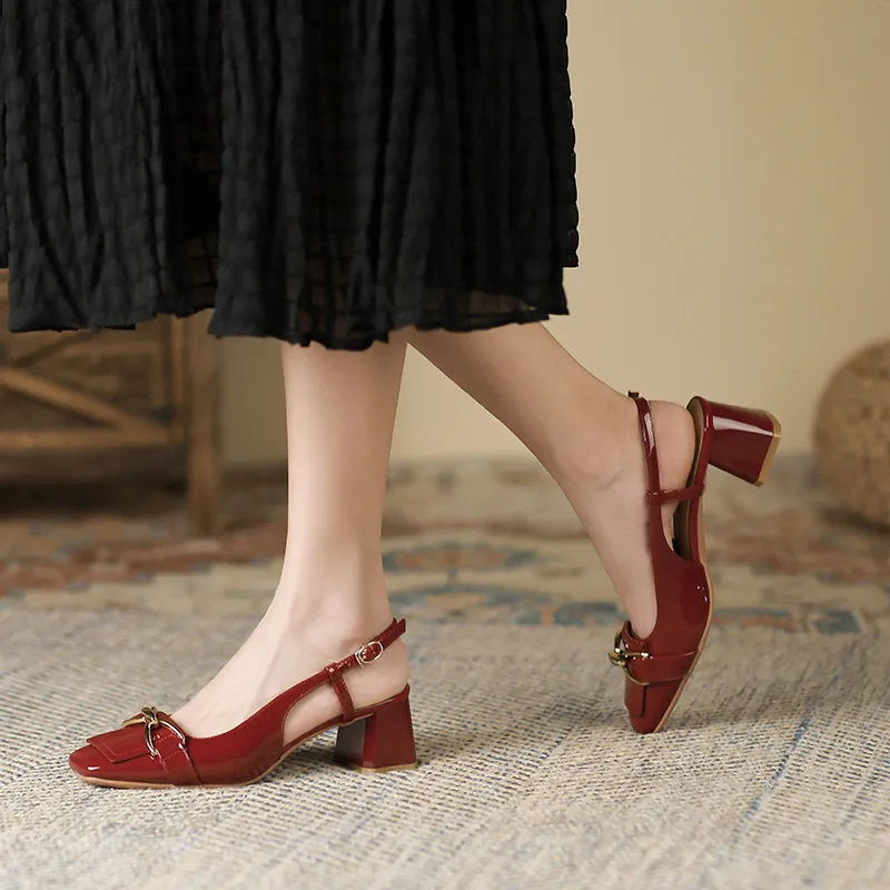 GOSO High Heels Women's Burgundy/Nude/Ecru-3