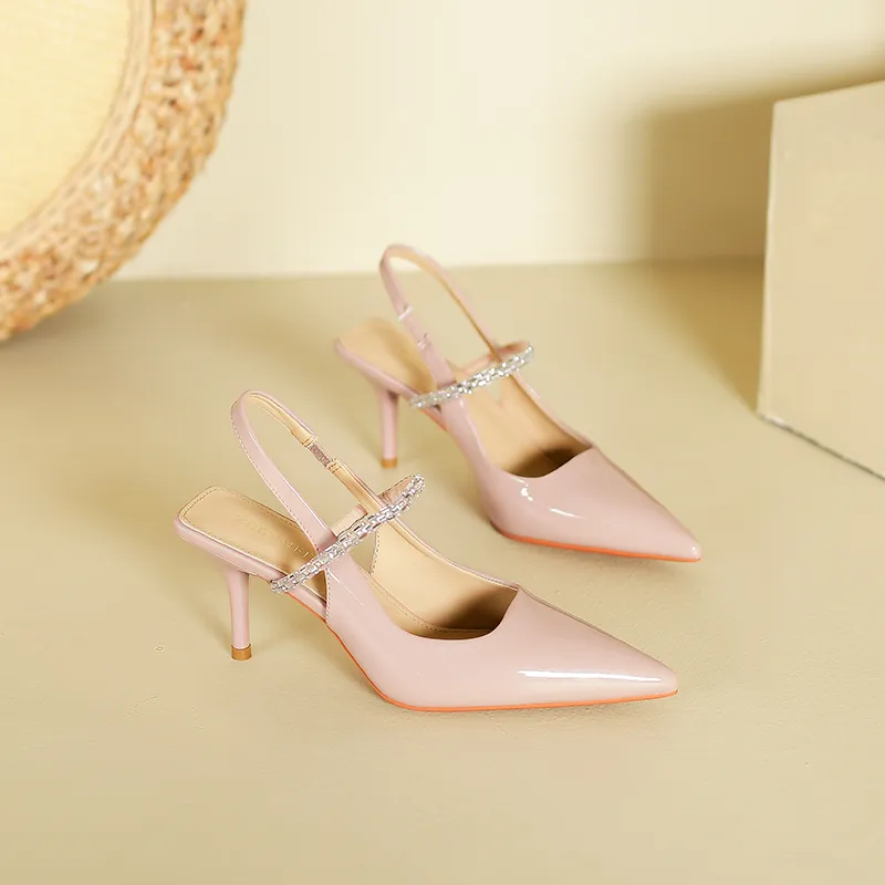 GOSO Slim Heel High Heels Women's Nude Pink-6