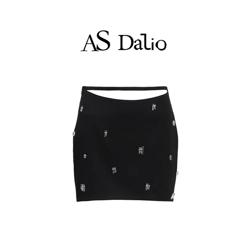 AS DALIO Casual Short Skirts Women's Black-5