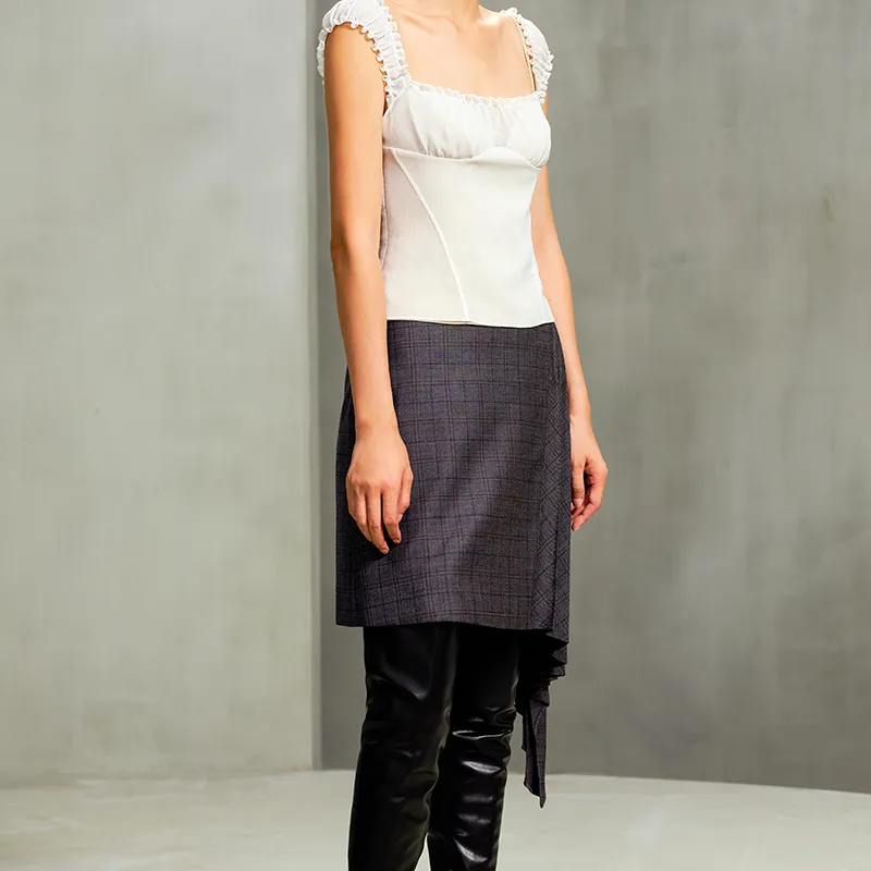 AS DALIO Casual Short Skirts Women's Dark Gray-3