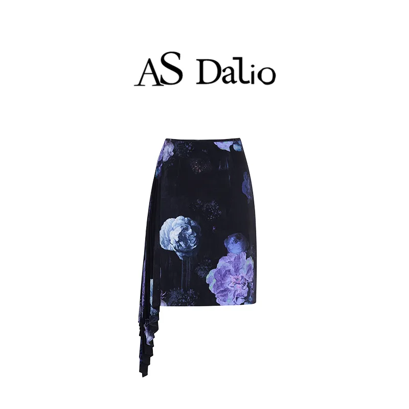 AS DALIO Casual Long Skirt Women's Black-5
