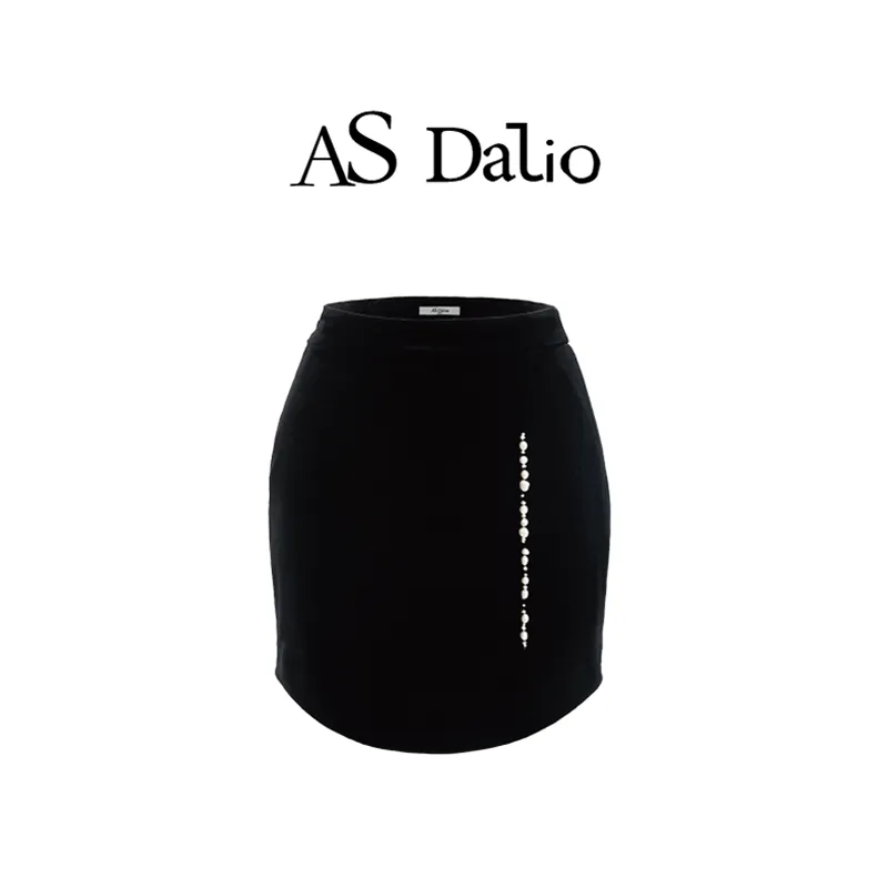 AS DALIO Casual Short Skirts Women's Black-5