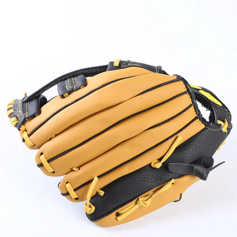 LEACCO Baseball Pitching Glove Cow Split Leather Unisex Black Brown-3