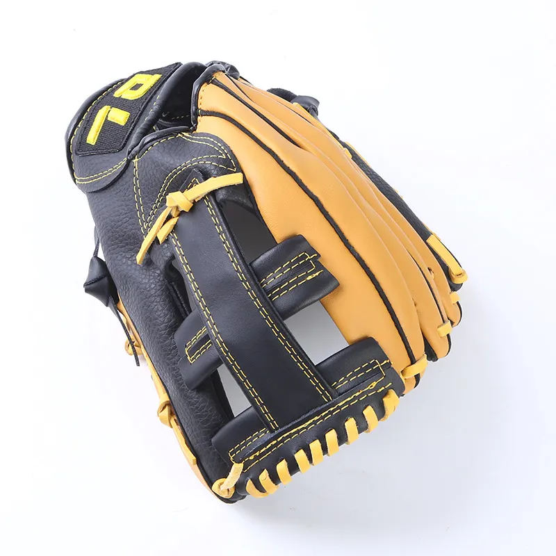 LEACCO Baseball Pitching Glove Cow Split Leather Unisex Black Brown-4