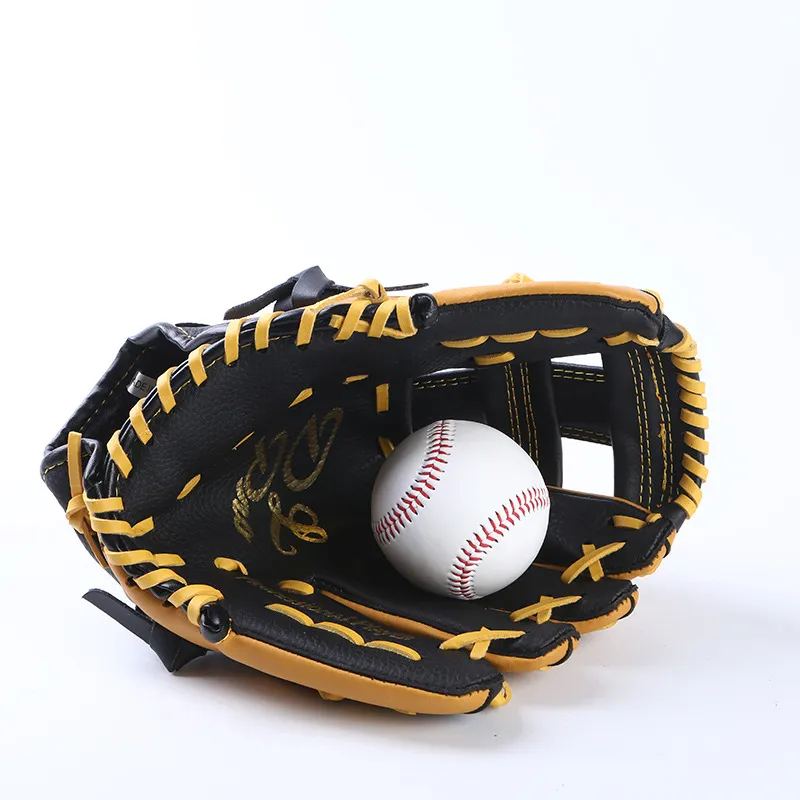 LEACCO Baseball Pitching Glove Cow Split Leather Unisex Black Brown-1