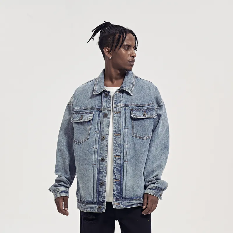 YearnObtainRainbow Denim Jacket Unisex Vintage Blue-5